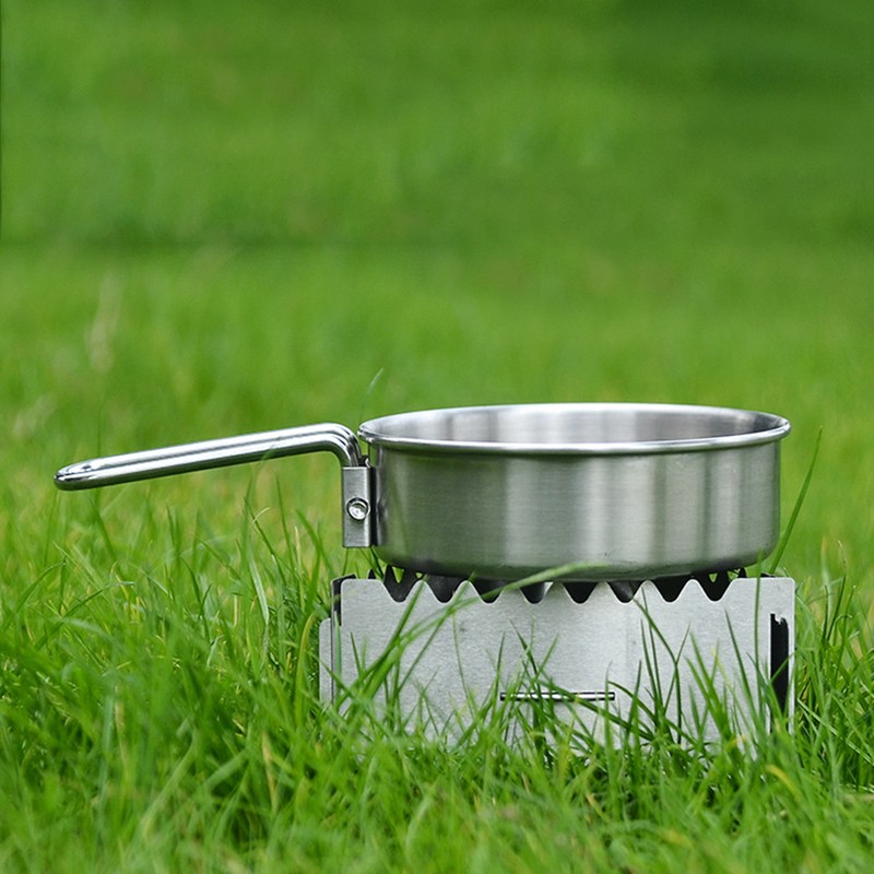 Stainless Steel Outdoor Windproof Alcohol Stove for Camping Cooking Picnic