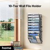 JMHUD 10 Tier Wall Hanging File Organizer, Paper Folder Holder