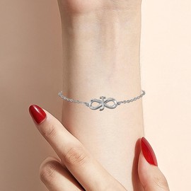 ZakiaHo Name Initial J Love Infinity Bracelets for Women Girls Letter Alphabet Dainty Adjustable Chain Ladies Jewellery Christmas Birthday Gifts