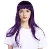 Peluca Morada, Peluca Voluminosa de pelo Largo Moda Recto Mezcla