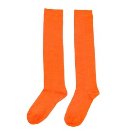 ZGKULAEAOW Children's Socks, Plain, High Socks, Plain Weave, School Socks, Colorful, Solid, Recitals, Color Socks, Boys, Girls, Athletic Festivals, Sports Festivals, Stand Out, orange