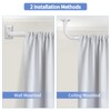 White Blackout Curtain Rod, Adjustable Extra Long 5.5-12.7Ft, Wrap Around