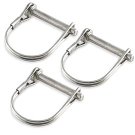 Stainless Steel PTO Round Shaft Locking Trailer Hitch Pin 1/4" x 1-1/2" (Pack of 3)