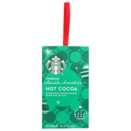Starbucks Hot Cocoa Mix Ornament, Double Chocolate Hot Cocoa, Real Dark Chocolate & Rich Cocoa, Holiday Hanging Ornament Hot Cocoa Mix Packet, 1-Ounce (Pack of 6)