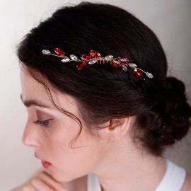 BERYUAN Light Purple Wedding Simple Crystal Hair Comb for Bride Women Girls Handmade Bridal Hair Comb for Bride and Bridesmaids Wedding Hair Accessories