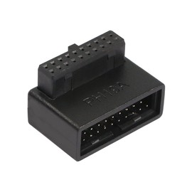 QIANRENON PH19A USB 3.0 19/20 Pin 90 Degree Adapter Male to Female L Rotation Right Angle Female for Desktop Motherboard Internal Connector Up Angled