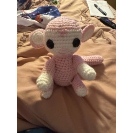 Crochet Monkey  You Pick Pink Or Grey