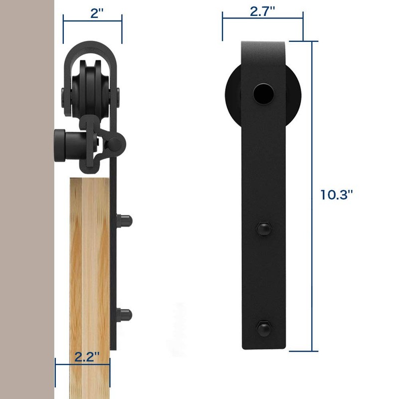 CCJH 11.5FT Single Sliding Barn Door Hardware Kit Black Basic