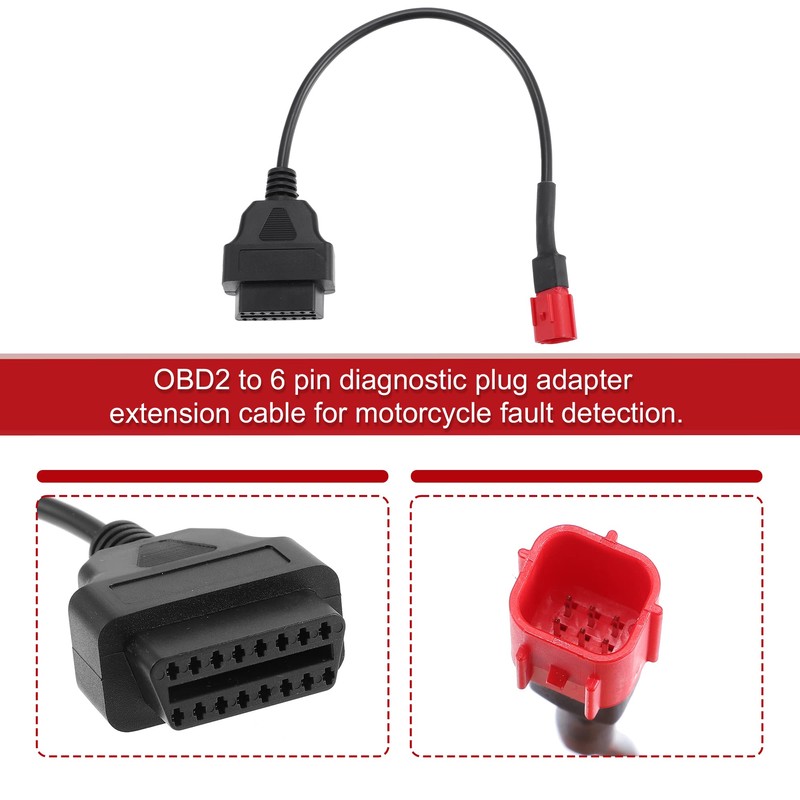 X AUTOHAUX 6 Pin to OBDII Cable Cord Diagnostic Adapter