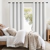 Jubilantex White Linen Blackout Curtains 95 Inches Long for Bedroom