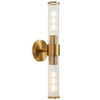 Vaziden Bathroom Light Fixtures, Gold Wall Sconce in Threaded Glass