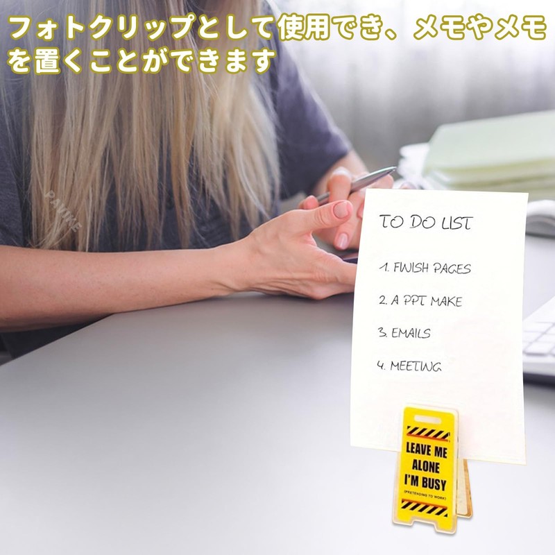 PAVIKE Desk Memo Holder Stand, Set of 4 Tabletop Memo