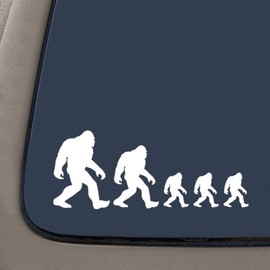 NI273 Bigfoot Sasquatch Family Stick Figure Decal Sticker | 7.5-Inches by 3-Inches | Premium White Vinyl Decal