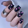 RIICFDD Heart Press on Nails Medium Square Fake Nails 24
