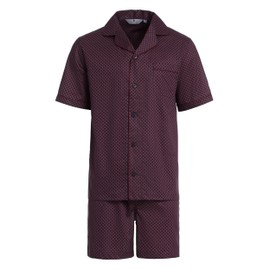 Revise RE-950 Men's Short Pyjamas - Pyjamas for Men - Pyjamas - 100% Cotton, Dark Blue/Red C7