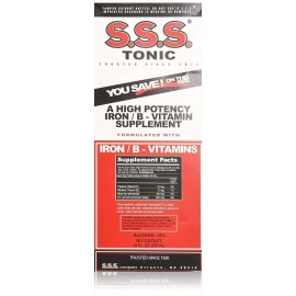 S.S.S. CO. SSS Tonic High Potency Iron & B Vitamin Supplement Blood Support Liquid 20 Ounce