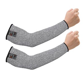 CAWANFLY Protective Arm Sleeves, Cut Heat Resistant Arm Protectors Anti Abrasion Safety Armband for Garden Kitchen Work 1 Pair, 17.7" (Grey,Larg)