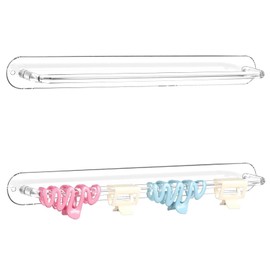 SNOWSTAR Acrylic Claw Clip Organizer, 2PCS Wall Holder and Storage, Hair Clip Display Clear Stand for Women and Girls (Clear 2PCS C)