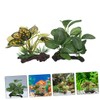 GRIRIW 2Pcs Durable Plastic Aquarium Decorations Betta Leaf Pad Hammock