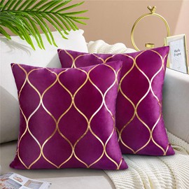 Hanrunsi Velvet Cushion Covers 45x45 cm Decorative Cushions for Sofa Square Purple Throw Pillow Cover Pillowcase for Living Room Bedroom Cars