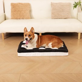 Awjcsv Orthopedic Dog Bed for Large Dog, Waterproof Bed with Egg-Crate Foam, Removable Washable Cover and Non-Slip Bottom (Black, 31.4" L x 19.6" W x 3.9" Th)