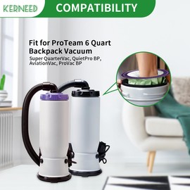 15 Pack 100431 Micro Filter Bags Replacement for ProTeam 6 Quart Backpack Vacuum: Super QuarterVac, QuietPro BP, AviationVac, ProVac BP, Replace Part #100431 Open Cirular Collar