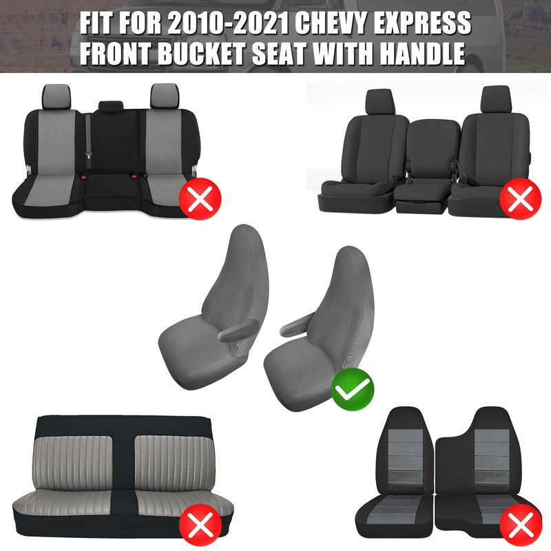 SAPUBK Front Seat Covers Replace for 2010-2021 Chevy Express Bucket
