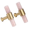 Nupuyai 2pcs Rose Quartz Crystal Stone Drawer Pulls and Knobs,
