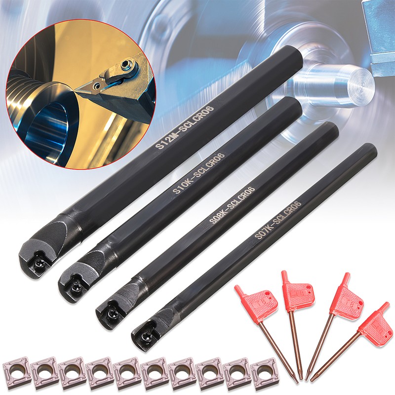 Metal Lathe Turning Tool Kit 4 PCS S07K/ S08K/ S10K/