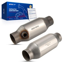 KAX 2PCS Automotive Replacement Catalytic Converter Fit for 2.5" Universal Inlet/Outlet Replace 410250(EPA Compliant)