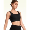 Yvette Workout Sports Bra for Women - Rib-Knit Patchwork Design,