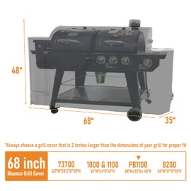 Hisencn Grill Cover for Pit Boss Pro Series Triple-Function Combo Grill PB1100PSC2, PB1100PSC1, Heavy-Duty Pellet Grill Smoker Cover for Pit Boss Sportman 1230 Pellet/Gas Combo Grill, Black, PB 67364