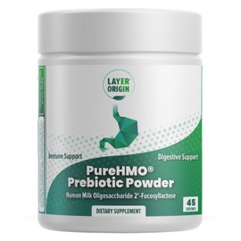 Layer Origin | PureHMO Human Milk Oligosaccharide (HMO 2'-FL) Prebiotic Fiber Powder - Feed 200 Billion Probiotics/Scoop, 45 Servings