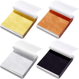 PRATYAHARA 400pcs Gold Silver Copper Foil Papers Leaf Flakes Gilding Sheets for Nail Decoration DIY Art Craft Paper