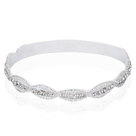 Qteland 2-Pack Baby Girl Headbands for Toddlers Baby Girl Stuff for Newborn Baby Shower Gifts Baptism Headband Flower Girl Headpiece Accessories for Girls