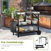 Giantex Outdoor Grill Cart with Wheels, Food Prep Table with