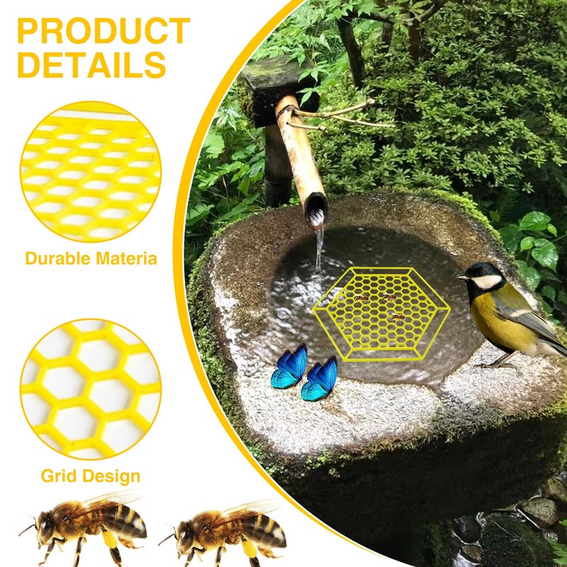 Xumann 4 Pcs Floating Bee Island Watering Station, 7 Inch