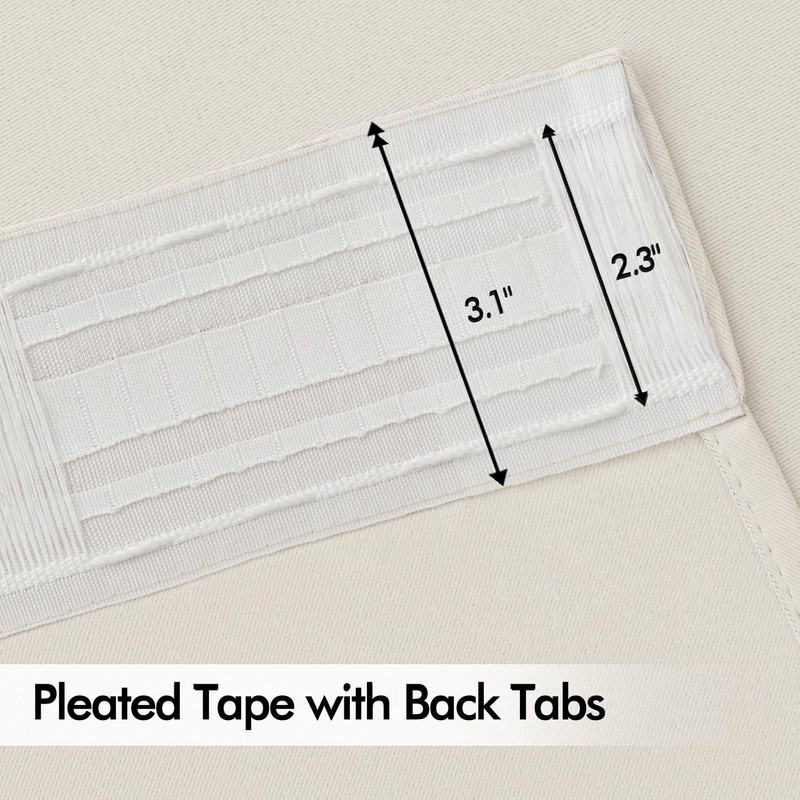 MIULEE Ivory Back Tab Blackout Curtains 102 Inch Long 2