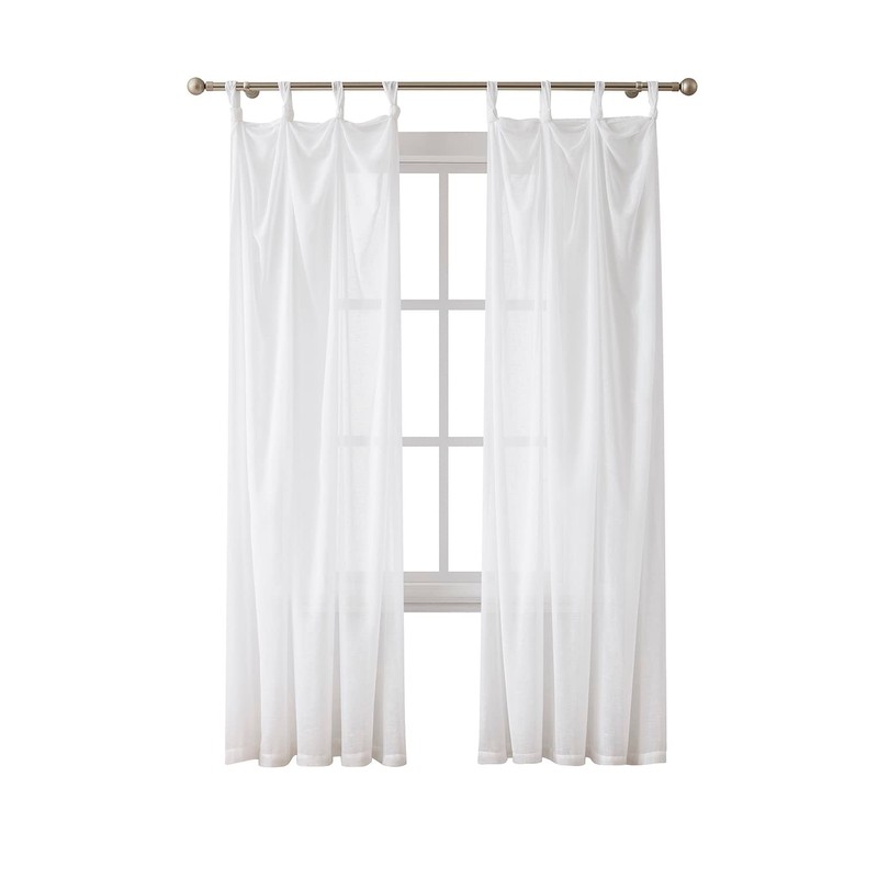 Indigo Ink - Window Curtain, Gauzy Knotted Tie Top Sheer