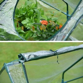 BPS Mini Greenhouse with PVC Cover, Portable Outdoor Hot House for Plants with 2 Zipper Doors, Transparent, 6' x 3' x 3'