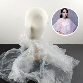 Rubber band type 100 x 100cm Home beauty haircut disposable self-dyeing vinyl cape dyeing cape hygiene cover perm gown 1p / 고무 밴드 type 100 x 100cm 가정용 미용 이발 일회용 셀프 염색 비닐보 염색보 위생커버 파마 가운 1p