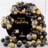 OERJU 7.5x7.5ft Happy Birthday Round Backdrop Cover Polyester Black Background