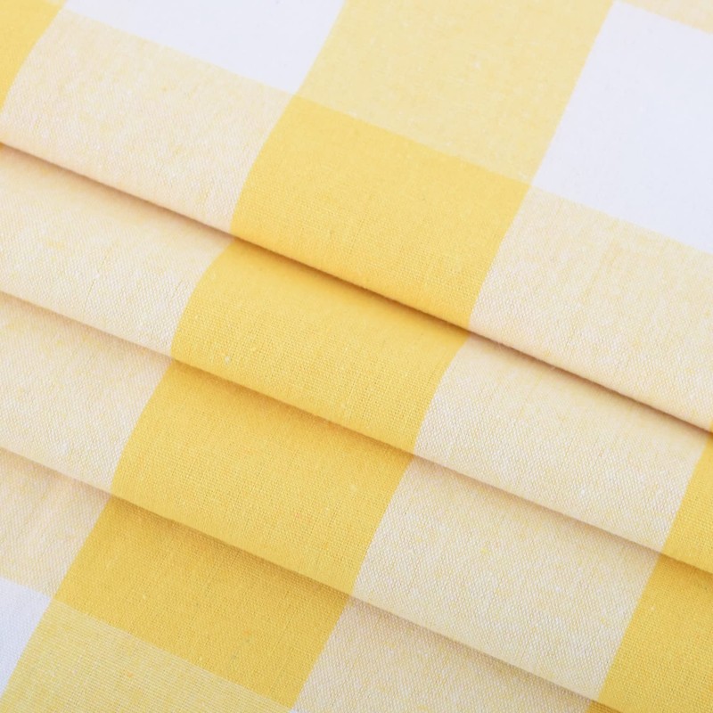 NATUS WEAVER Buffalo Check Curtains 54 inches Long Basement Yellow