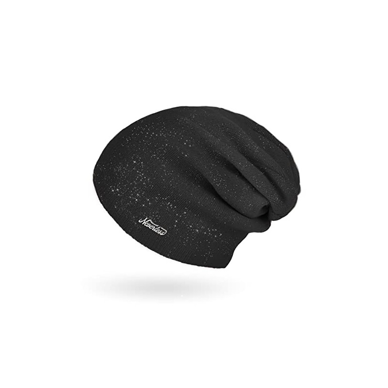Neverless® Women's Autumn Knitted Beanie Unlined Fine Knit Glitter Slouch