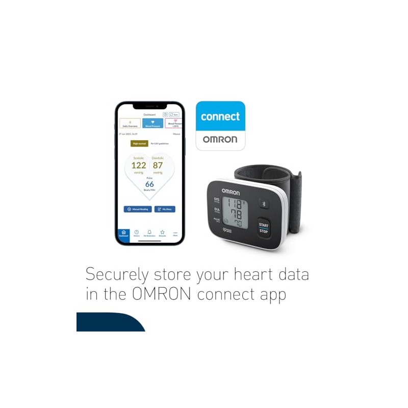 OMRON RS3 Baumanómetro de Muñeca, Bluetooth y App OMRON Connect