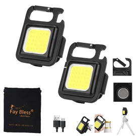 Pocket Flashlights High Lumens, 500mAH, 800 Lumens, Aluminum Alloy + PC, Type-C Charging (2 Packs Square)