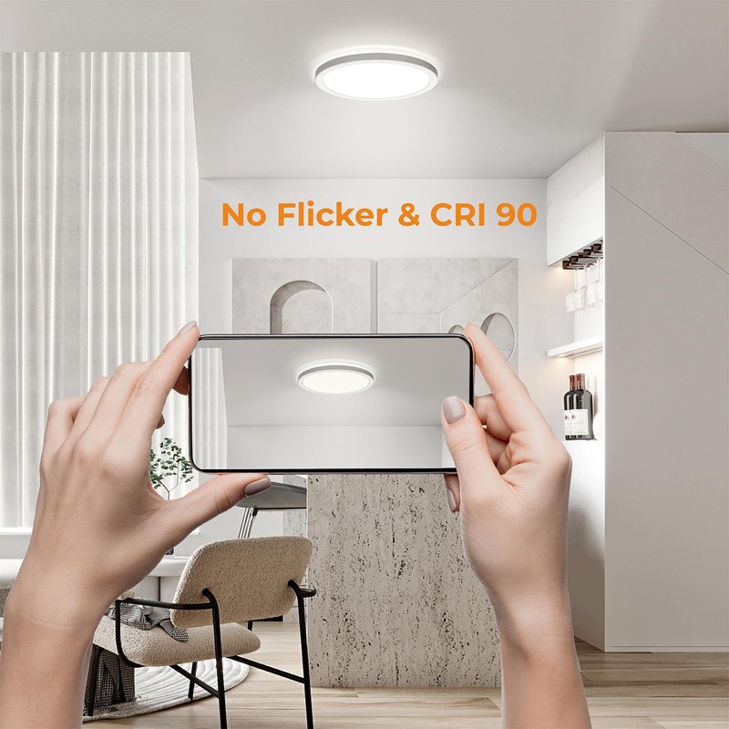 BLNAN LED Flush Mount Ceiling Light, 12 Inch 24W 3000K/4000K/5000K