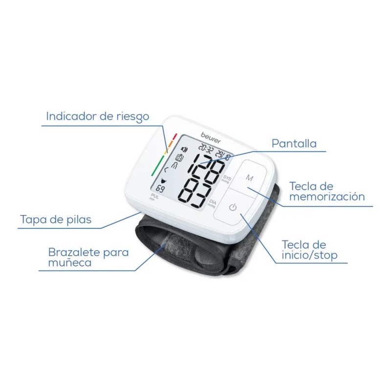Monitor De Presin Arterial De Mueca Con Voz Bc21 Beurer