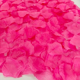 ARTIFIPLANT Separated 1500 PCS Artificial Pink Rose Petals for Romantic Night,Faux Hot Pink Flower Petals for Flower Girl Weddings Valentine Day Party Romantic Decoration(Ready-to-use)