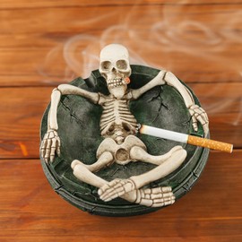 Resin Ashtray, Cigar Ashtray Cute Skull Ashtray Animal Ash Tray for Home Office Indoor and Outdoor Decoration